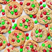 Oatmeal Holiday M&M Cookie