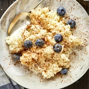 Milchreis (German Cold Rice Pudding) With Fresh Blueberries