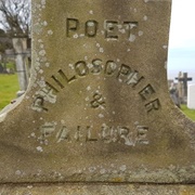 'Poet Philosopher & Failure' Gravestone