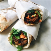 Sweetcorn Fritter, Slaw and Chilli Jam Wrap