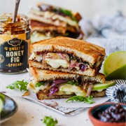 Apple Brie Grilled Cheese With Hot Honey