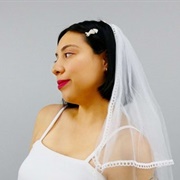 Veil Attached to Back of Head