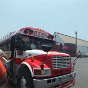 Rickety Bus at Puerto Quetzal, Guatemala