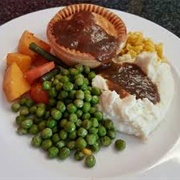Pie, Mash and Vegetables