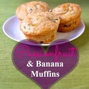Tropical Banana & Passion Fruit Muffins