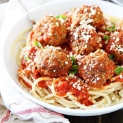 Spaghetti Marinara With Meatballs