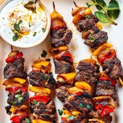 Lamb and Pepper Kebab Skewers