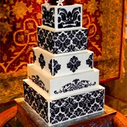 Damask Pattern Wedding Cake