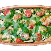 Zucchini Spinach Casserole With Vegan Cheese