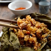Preserved Meat With Lotus Leaf Rice and Abalone