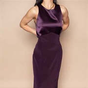 High Neck, Column Bridesmaid Dress