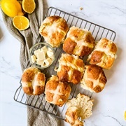 Lemon White Chocolate Hot Cross Buns