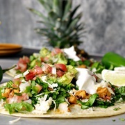 Pork, Sour Cream, and Guacamole Taco