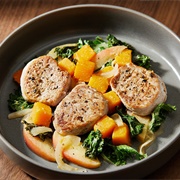 Fennel-Rubbed Pork Chops With Apple, Kale, and Sweet Potato
