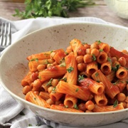 Pasta With Chickpeas, and Tomato Sauce