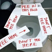Pee All Over a Bathroom
