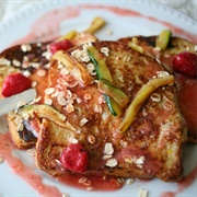 Zucchini & Strawberries on Roasted Bread