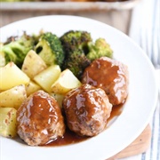Sheet Pan Baked Meatballs With Vegetables