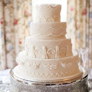 White on White Wedding Cake