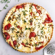 Goat's Cheese and Roasted Pepper Quiche