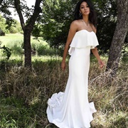 Strapless Dress With Ruffle on Top