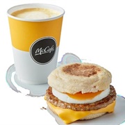 Sausage & Egg McMuffin and Drink