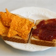 Peanut Butter Jelly Dorito Sandwich