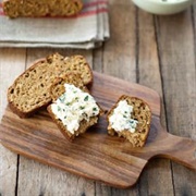 Multigrain Rye Bread With Shallot and Chive Cream Cheese