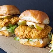 Hawaiian-Bun Fried Chicken Sandwich