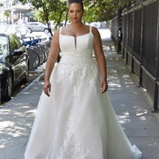Wedding Dress With Neckline Slit or Keyhole