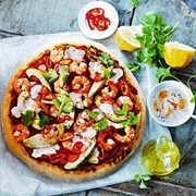 Avocado Prawn Pizza