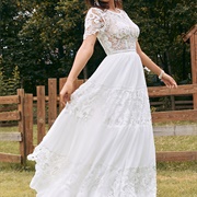 Short Sleeve Wedding Dress