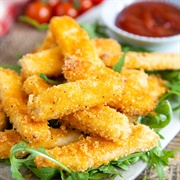 Baked Breaded Halloumi Fries