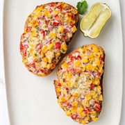 Marble Cheddar, Corn, and Sriracha Toast