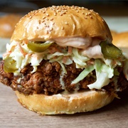 Fried Chicken Sandwich on a Sesame Bun