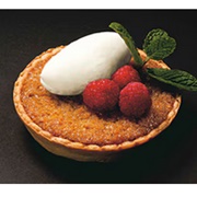 Treacle Tart With Raspberries and Clotted Cream