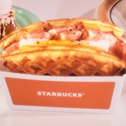 Waffle Sandwich With Bacon, Cheese and Egg