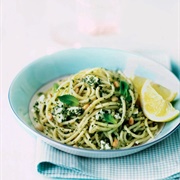 Basil Pesto and Feta Pasta