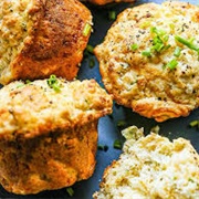 Homemade Cheddar, Mustard and Chive Muffins