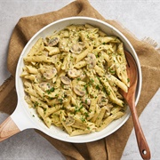 One-Pot Creamy Mushroom Pesto Pasta