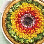 Rainbow Vegetable Pizza