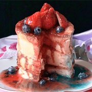 Cotton Candy Drizzle Pancakes