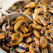Mushrooms Fried in Rocket & Pesto Butter