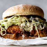 Fried Chicken Sandwich With La Catrina Sauce