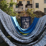 Chinese Printed Blue Nankeen Exhibition Hall