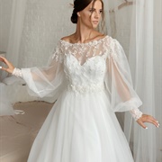 Tulle Sleeves Wedding Dress