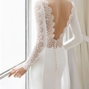 Wedding Dress With Pearl Buttons