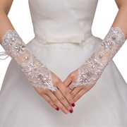 Decorated Gloves With Wedding Gown