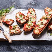 Ciabatta Cheese on Toast With Ajvar