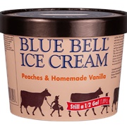 Blue Bell Peaches & Homemade Vanilla Ice Cream